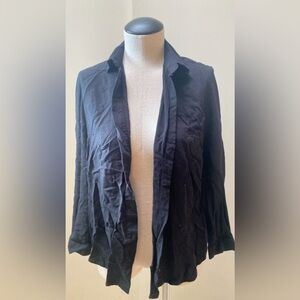 Women’s black long sleeve button-up top